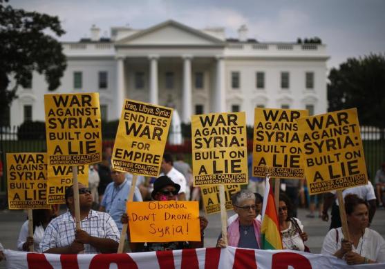 Khắp nơi phản chiến, ủng hộ Syria ảnh 1