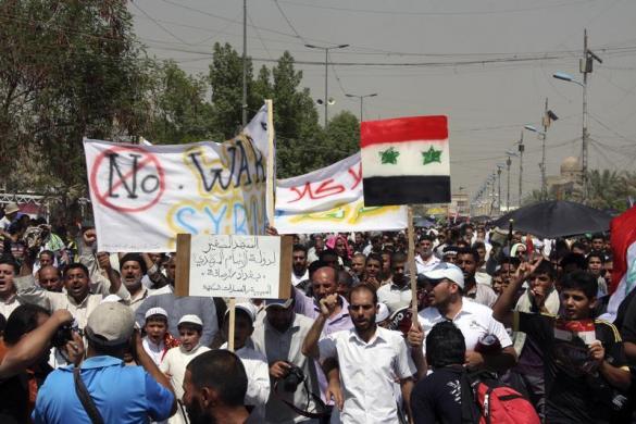 Khắp nơi phản chiến, ủng hộ Syria ảnh 10