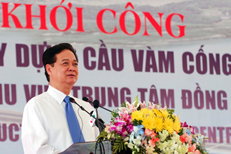 Thủ tướng phát lệnh khởi công xây dựng cầu Vàm Cống ảnh 1