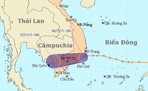 Áp thấp đi sâu vào Nam Trung Bộ, Nam Bộ ảnh 1