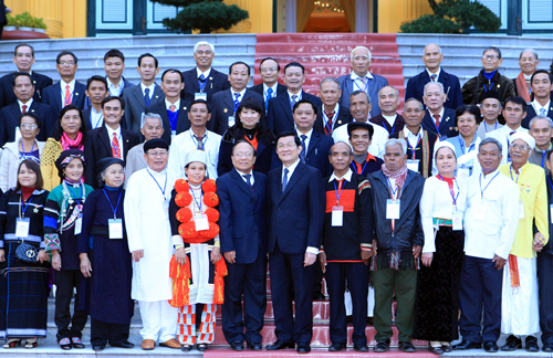 Chủ tịch nước Trương Tấn Sang gặp mặt đại biểu gia đình văn hóa