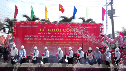 Khởi công công trình quốc lộ 1 đoạn tránh thị trấn Cai Lậy ảnh 1