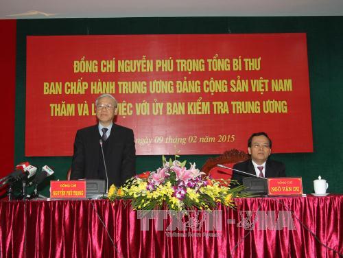 Tổng Bí thư làm việc với Ủy ban Kiểm tra Trung ương ảnh 1
