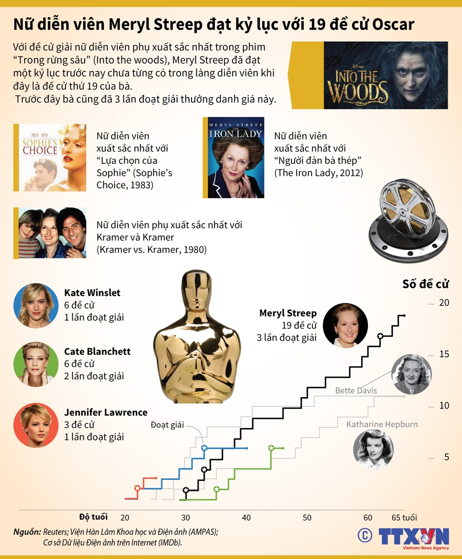Nữ diễn viên Meryl Streep lập kỷ lục với 19 lần đề cử Oscar ảnh 1