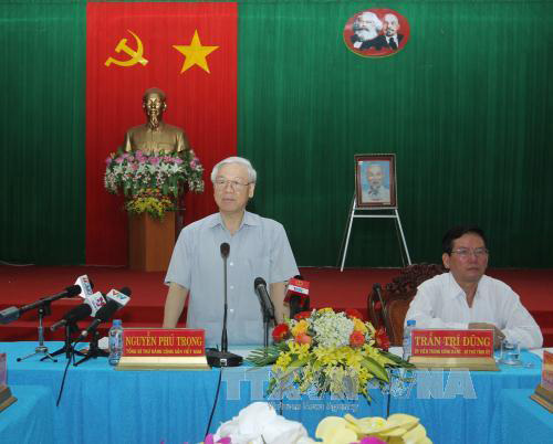 Tổng Bí thư Nguyễn Phú Trọng thăm, làm việc tại Trà Vinh ảnh 1