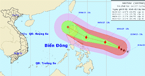 Bão rất mạnh Maysak hướng về Biển Đông ảnh 1
