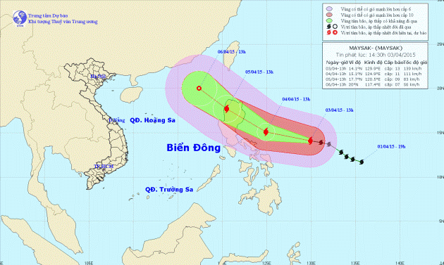 Bão Maysak di chuyển theo hướng Tây Tây Bắc ảnh 1