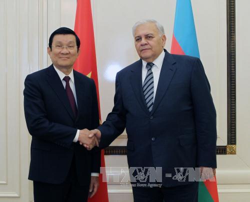 Chủ tịch nước Trương Tấn Sang gặp Thủ tướng Azerbaijan ảnh 2