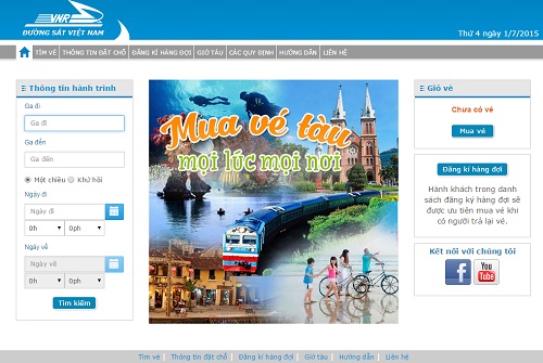 Mua vé tàu qua mạng, trả tiền qua thẻ ATM ảnh 1