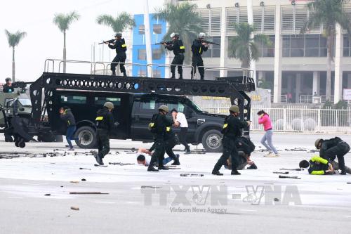Tổng duyệt lễ xuất quân và diễn tập bảo vệ Đại hội Đảng ảnh 11