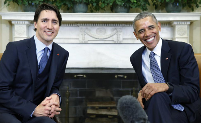 Tình cảm nồng ấm giữa ông Obama và Thủ tướng Canada gây sốt ảnh 1