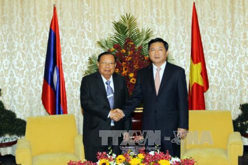 Đồng chí Đinh La Thăng tiếp Tổng Bí thư, Chủ tịch nước Lào ảnh 1