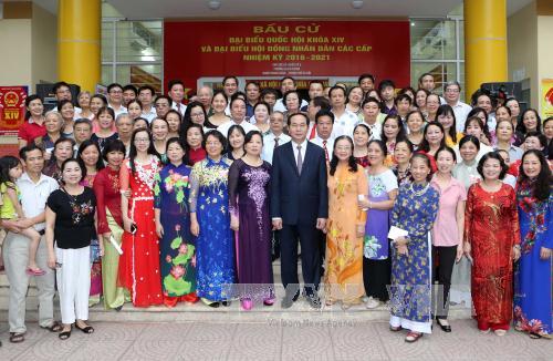 Chủ tịch nước bỏ phiếu bầu cử tại quận Thanh Xuân, Hà Nội ảnh 2