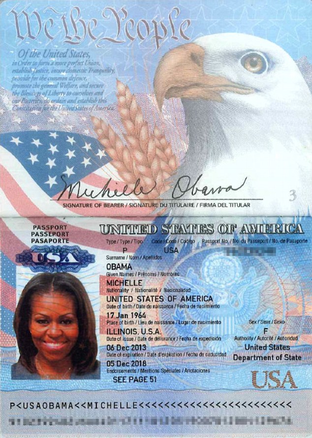 Tin tặc tung hộ chiếu nghi của đệ nhất phu nhân Mỹ Michelle Obama ảnh 1