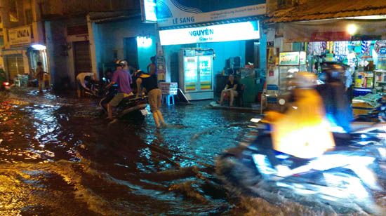 TP Hồ Chí Minh lại ngập nặng do triều cường và mưa lớn ảnh 3