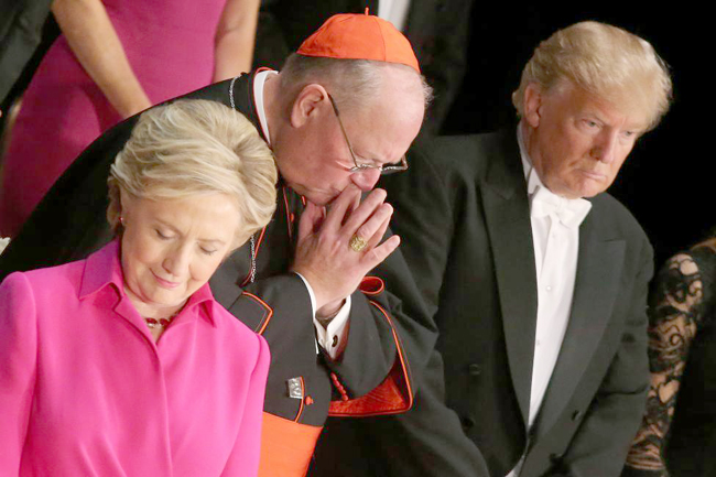Ngồi cùng bàn tiệc, bà Clinton, ông Trump chọc nhau cười "phớ lớ" ảnh 3