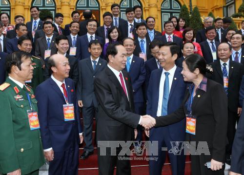 Chủ tịch nước Trần Đại Quang gặp mặt đại biểu tiêu biểu ngành than ảnh 2