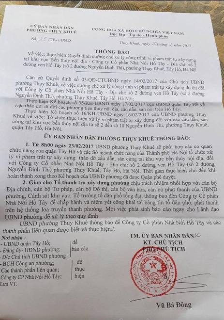 Cưỡng chế nhà nổi, du thuyền Hồ Tây ảnh 1