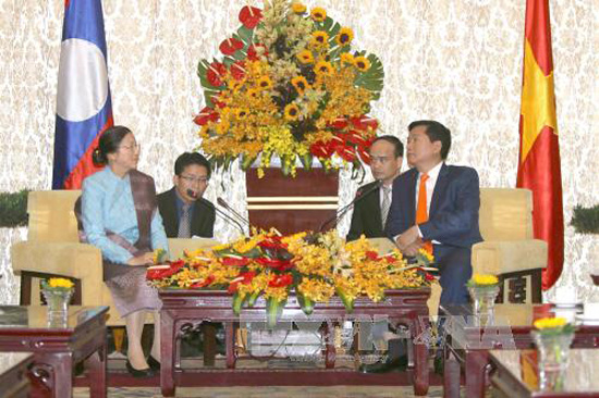 Lãnh đạo Thành phố Hồ Chí Minh tiếp Chủ tịch Quốc hội Lào ảnh 1