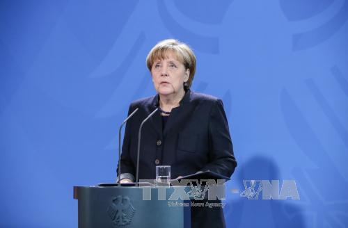 Thủ tướng Đức Merkel phát biểu trước báo giới tại thủ đô Berlin. Ảnh: THX/TTXVN