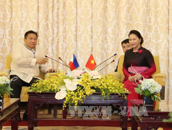 Chủ tịch Quốc hội Nguyễn Thị Kim Ngân tiếp Chủ tịch Hạ viện Philippines ảnh 1