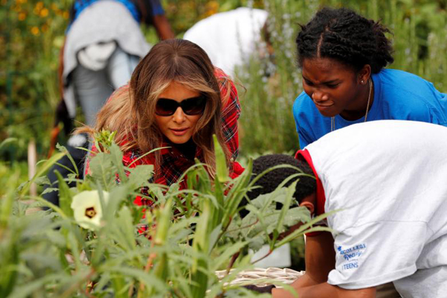Đệ nhất phu nhân Melania Trump xắn tay làm vườn 'di sản' của bà Obama ảnh 5