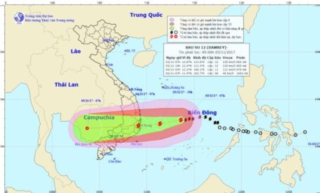 Bão số 12 tăng cấp, dự báo đổ bộ vào Khánh Hòa - Ninh Thuận ảnh 1