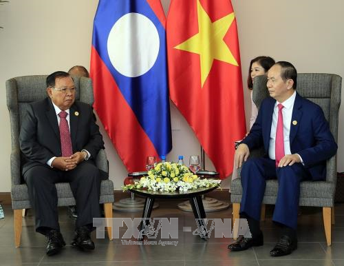 APEC 2017: Chủ tịch nước Trần Đại Quang gặp Tổng Bí thư, Chủ tịch nước Lào ảnh 1