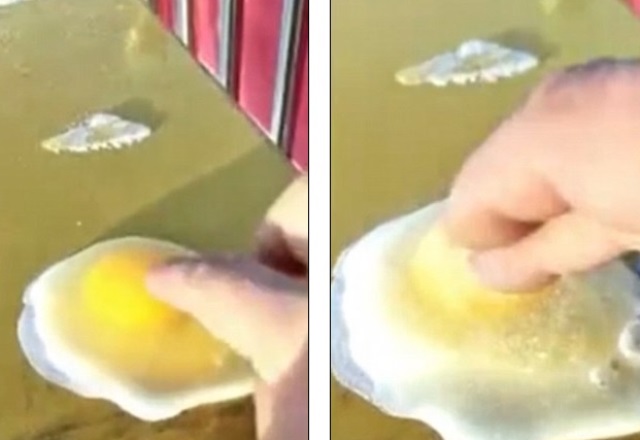 Trời lạnh giá, lòng trứng vừa vỡ đã đóng băng trong vài giây ảnh 1
