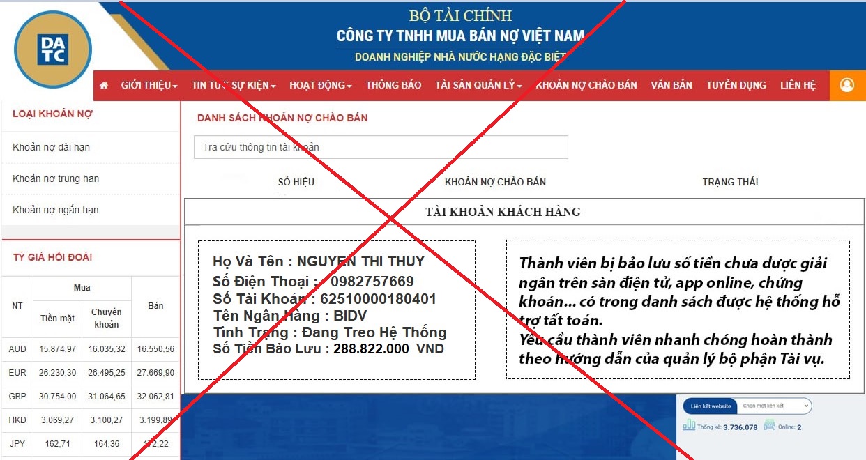  Mạo danh Công ty TNHH Mua bán nợ Việt Nam để lừa đảo 
