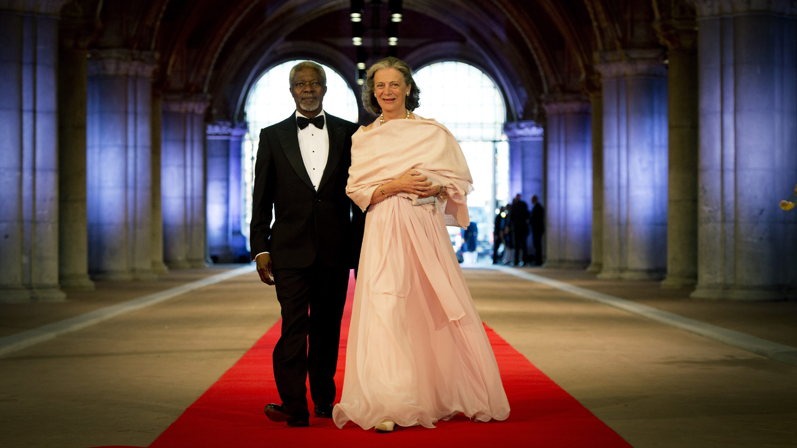 Ông Kofi Annan và người vợ thứ hai. Ảnh: Joseph Nii Ankrah