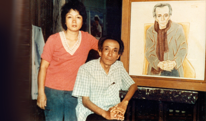 Họa sĩ Nguyễn Thị Hiền và cha mình - nhà văn Kim Lân.